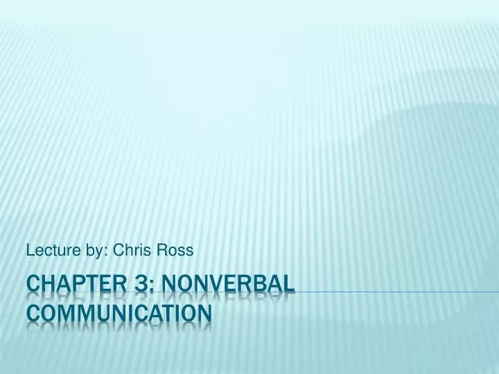 lecture by chris ross