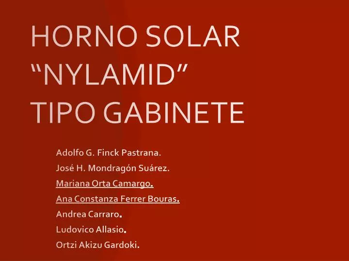 horno solar nylamid tipo gabinete