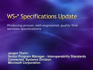 WS-* Specifications Update