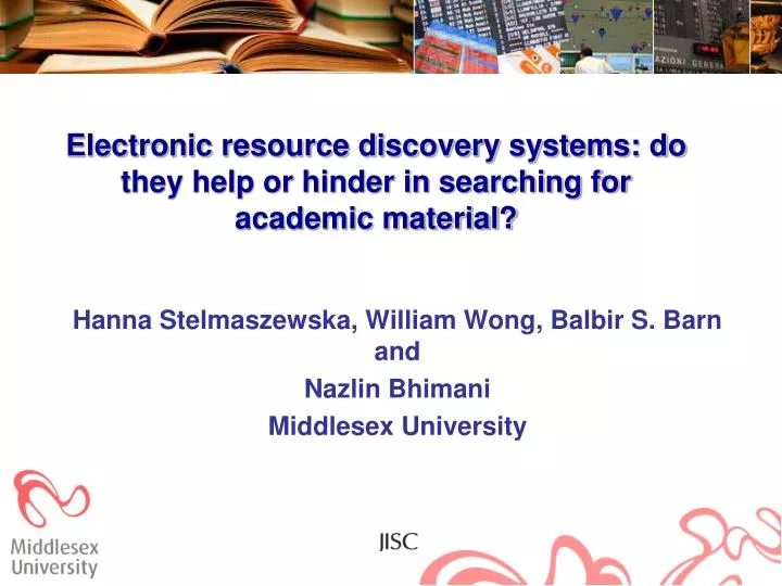 electronic resource discovery systems do they help or hinder in searching for academic material