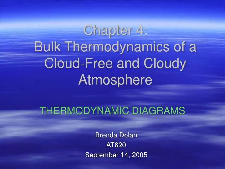 chapter 4 bulk thermodynamics of a cloud free and cloudy atmosphere