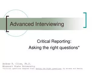 Advanced Interviewing