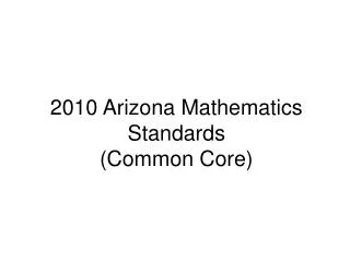 2010 arizona mathematics standards common core