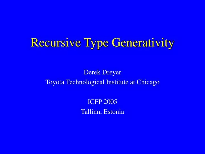 recursive type generativity