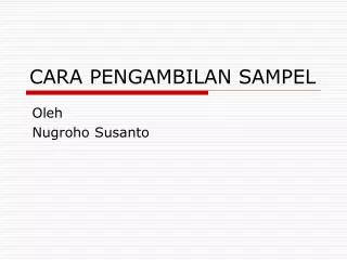 cara pengambilan sampel