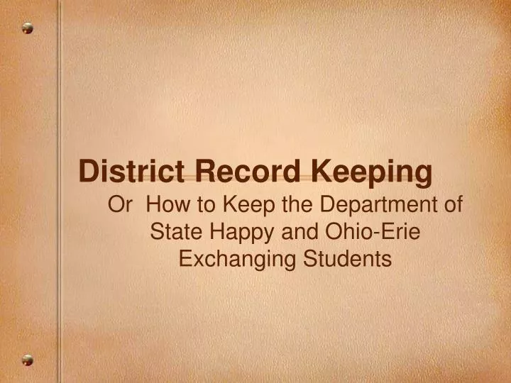 district record keeping