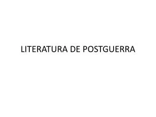 literatura de postguerra