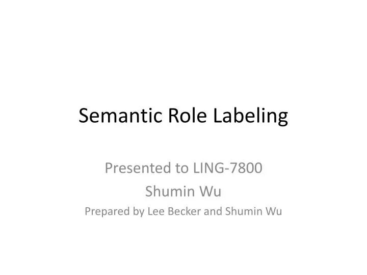 semantic role labeling