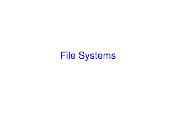 file systems