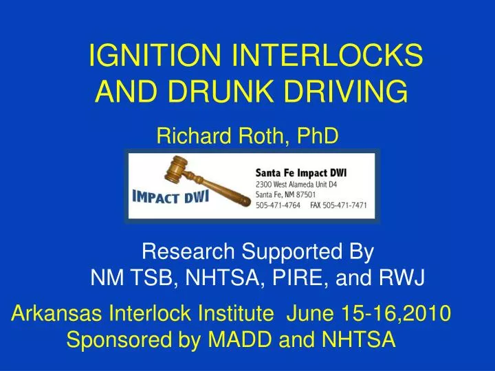 ignition interlocks and drunk driving