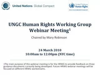 UNGC Human Rights Working Group Webinar Meeting 1