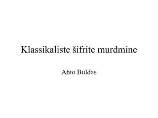 klassikaliste ifrite murdmine