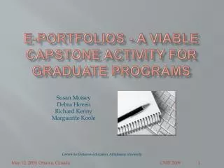 E-portfolios - A Viable capstone activity for graduate programs