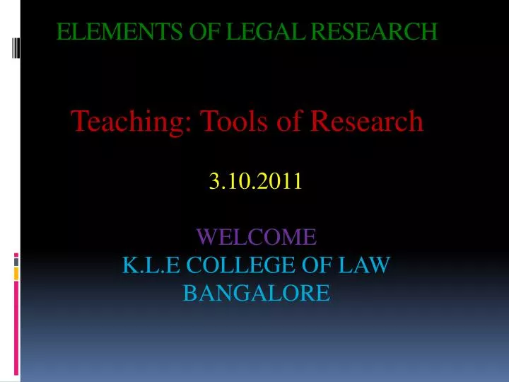 elements of legal research