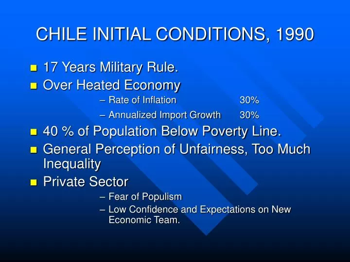 c hile initial conditions 1990
