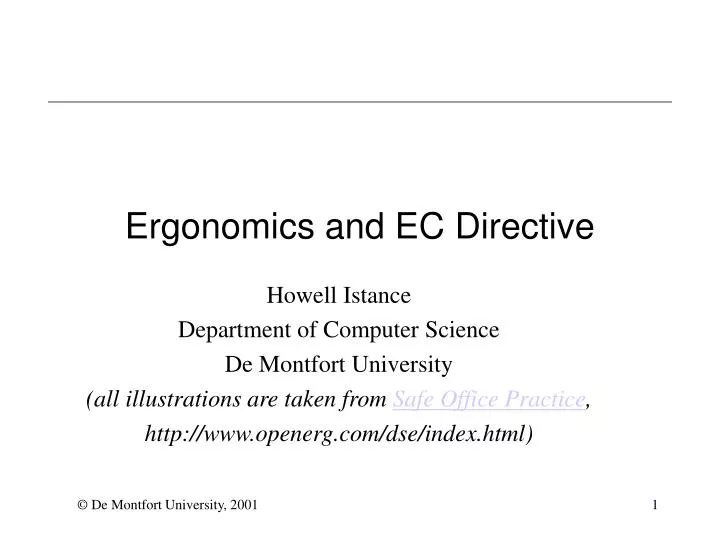 ergonomics and ec directive