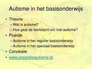 autisme in het basisonderwijs