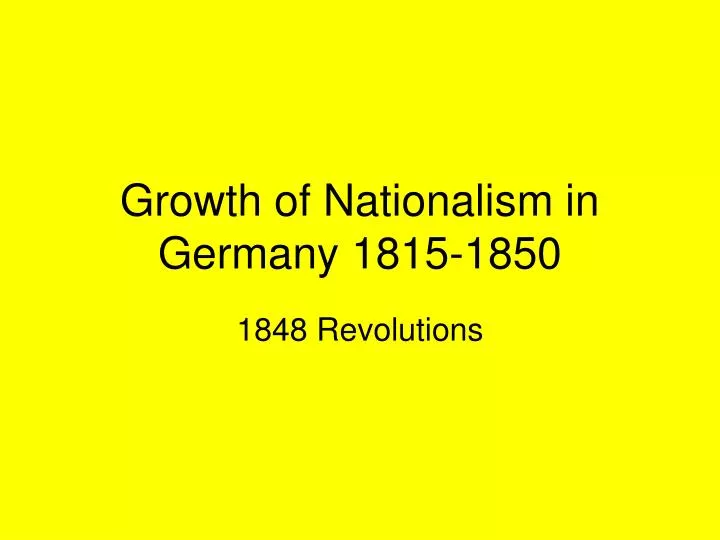 growth of nationalism in germany 1815 1850