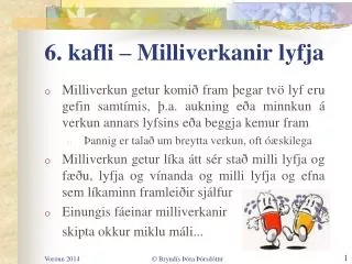 6 kafli milliverkanir lyfja