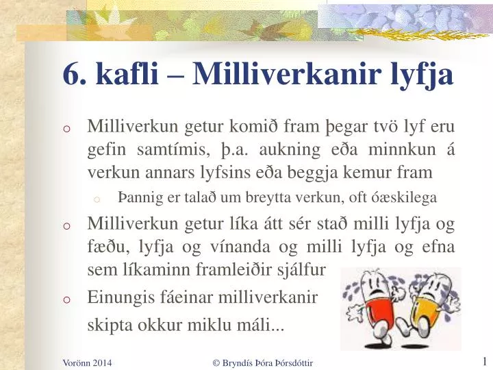 6 kafli milliverkanir lyfja