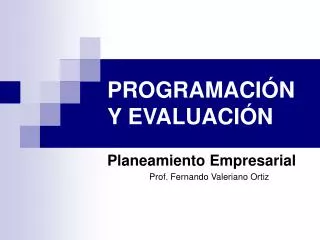 programaci n y evaluaci n