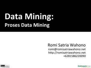 Data Mining: Proses Data Mining