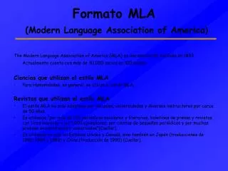 formato mla modern language association of america