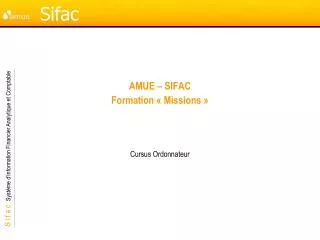 AMUE – SIFAC Formation « Missions »