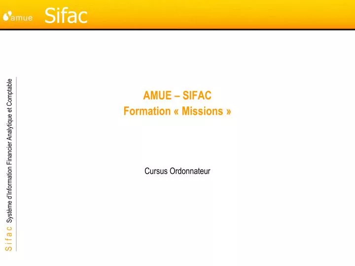 amue sifac formation missions