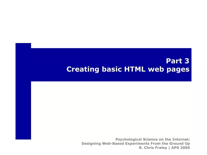 part 3 creating basic html web pages