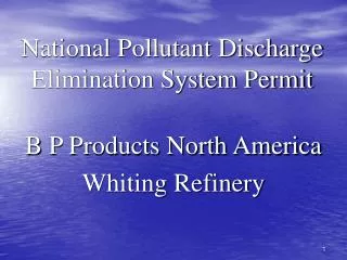 National Pollutant Discharge Elimination System Permit