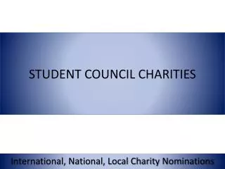 student council charities