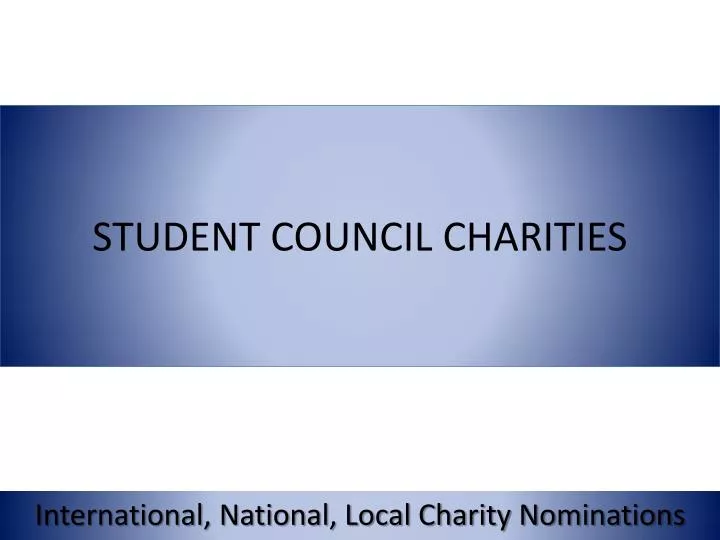 student council charities