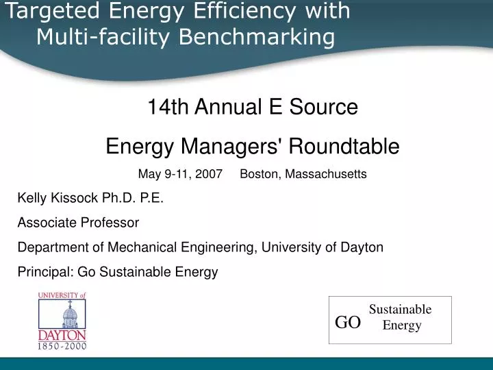 targeted energy efficiency with multi facility benchmarking