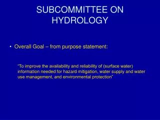 subcommittee on hydrology