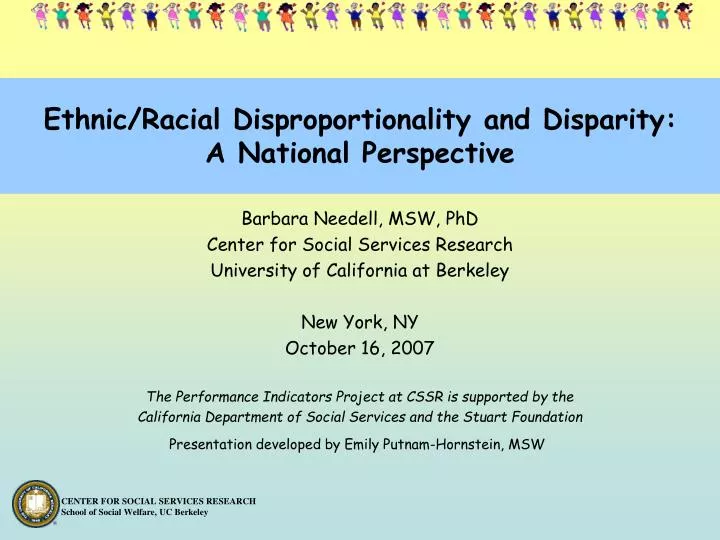 ethnic racial disproportionality and disparity a national perspective