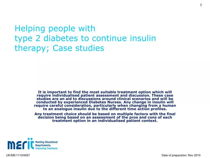 helping people with type 2 diabetes to continue insulin therapy case studies