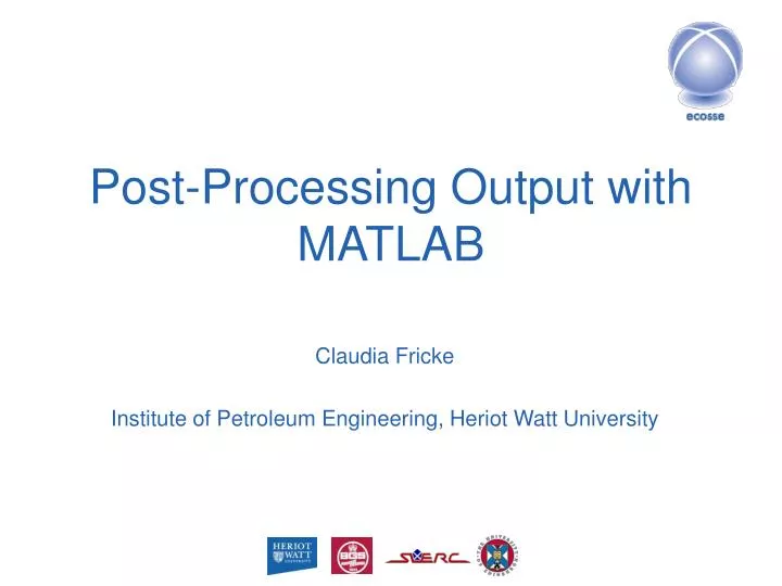 post processing output with matlab