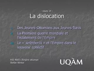cours 14 la dislocation