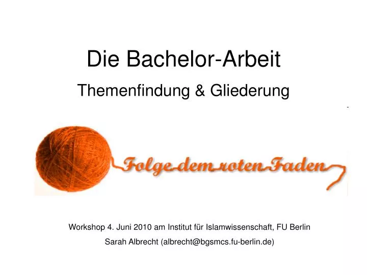 die bachelor arbeit themenfindung gliederung