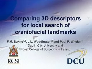 Comparing 3D descriptors for local search of craniofacial landmarks