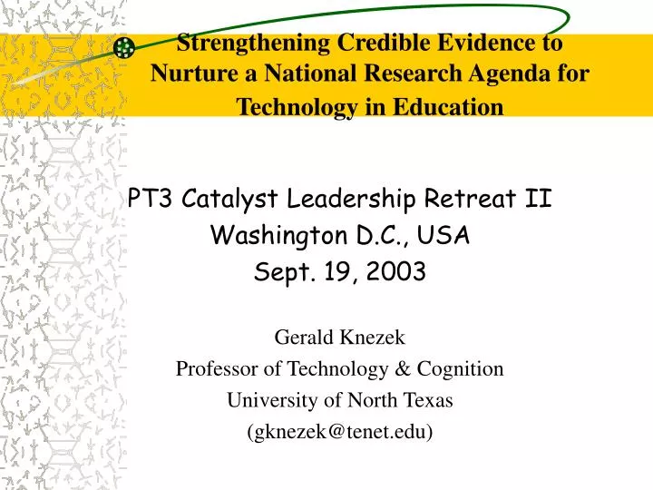 strengthening credible evidence to nurture a national research agenda for technology in education