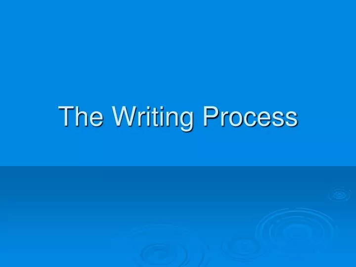 the writing process