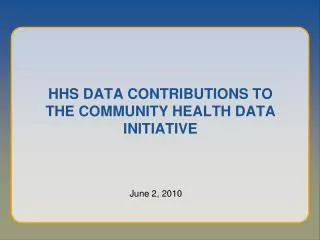 hhs data contributions to the community health data initiative