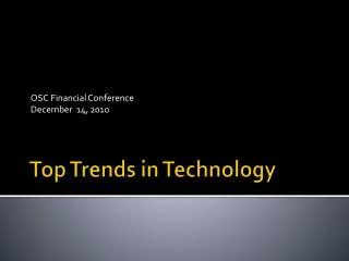 Top Trends in Technology