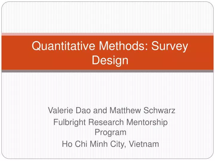 quantitative methods survey design