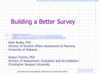 Building a Better Survey