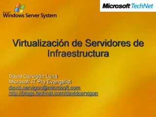 Virtualización de Servidores de Infraestructura