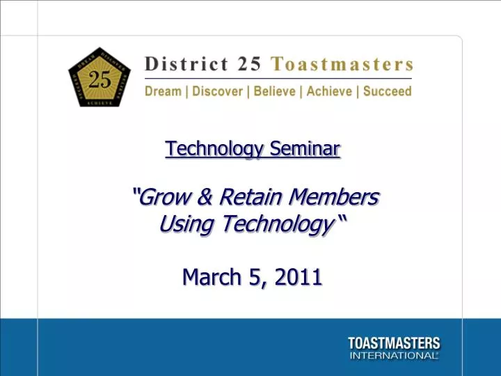 technology seminar grow retain members using technology march 5 2011
