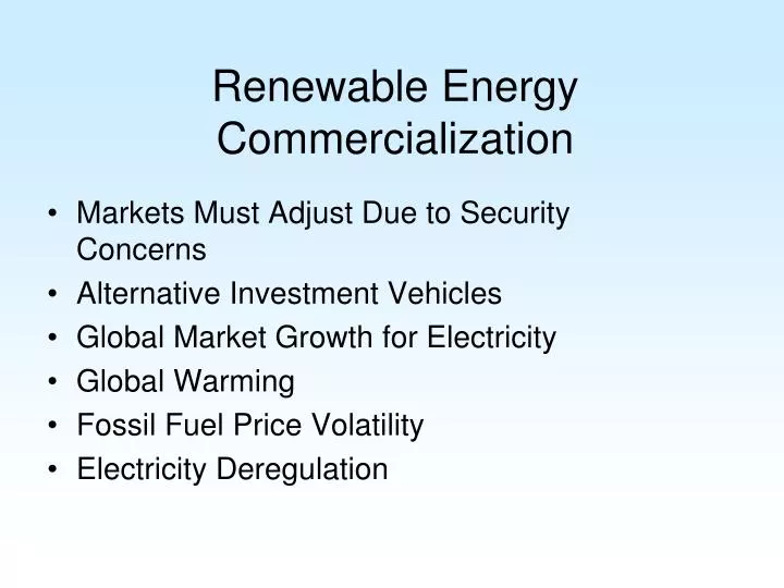 renewable energy commercialization